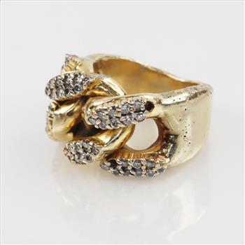 1.74cts TW Diamond 10kt GF Chain Ring