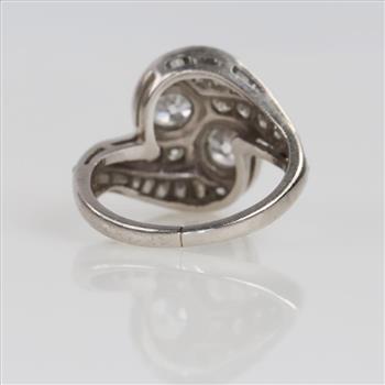 1.75cts TW Diamond Platinum Bypass Ring-Evaluated By Our Certified Gemologist-AGS/GIA