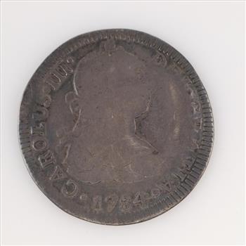 1784 Spanish Bolivia 8 Reales Antique Genuine Colonial Silver Dollar