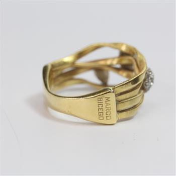 17k Gold 6.75g Ring With Diamonds