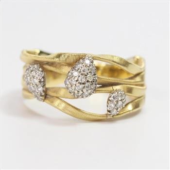 17k Gold 6.75g Ring With Diamonds