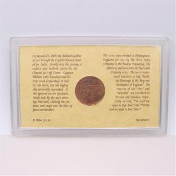 1809 Admiral Gardner Ancient Coin, With A COA