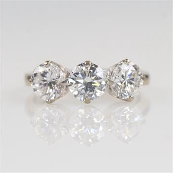 1.80cts TW Diamond 14kt White Gold Ring - Evaluated By Our Certified Gemologist-AGS/GIA