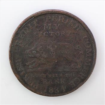 1834 Running Boar Hard Times Copper Token