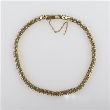 1.83cts TW Diamond 14kt Gold Tennis Bracelet-Evaluated By Our Certified Gemologist-AGS/GIA