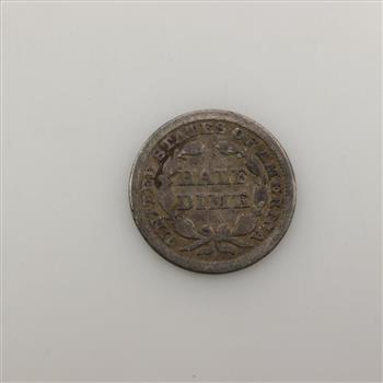 1845 US Liberty Seated Silver Half Dime
