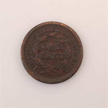 1851 Matron Copper One Cent Coin