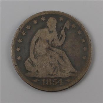 1854 Liberty Seated Silver Half Dollar