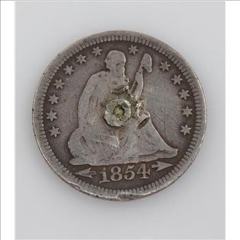 1854 Liberty Seated Silver Quarter