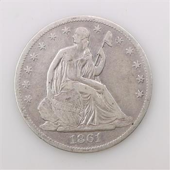 1861-O Liberty Seated Silver Half Dollar