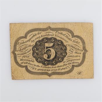 1862 US 1st Issue Fractional Currency 5 Cents Fr. 1230