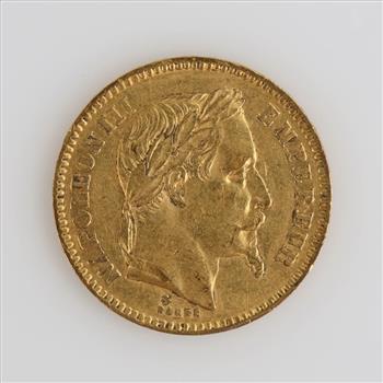 1863 Napoleon III BB Fine Gold 20 Francs