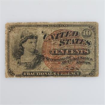 1863 US 10 Cents Fractional Currency, Fr 1261