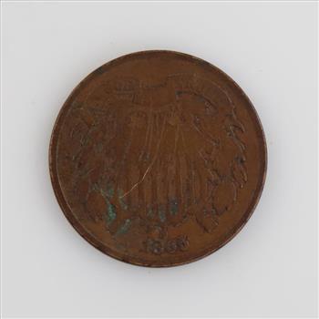 1865 US Two Cents Shield Coin