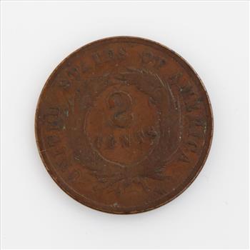 1865 US Two Cents Shield Coin