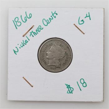 1866 US Three Cent Nickel