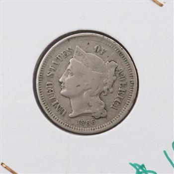 1866 US Three Cent Nickel