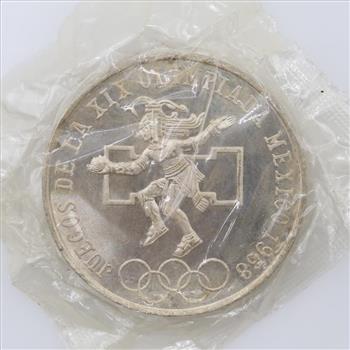 1868 Mexican Olympic 25 Pesos Silver Coin