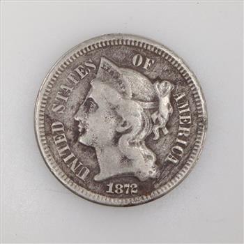 1872 US Three Cent Nickel