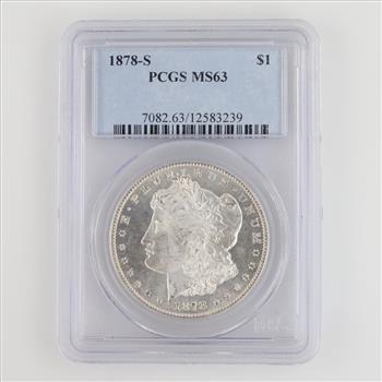 1878-S MS63 US Morgan Silver Dollar PCGS Graded