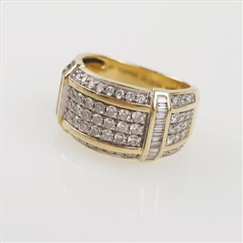 1.87cts TW Diamond 14kt Gold Ring-Evaluated By Our Certified Gemologist-AGS/GIA