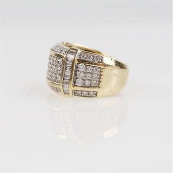 1.87cts TW Diamond 14kt Gold Ring-Evaluated By Our Certified Gemologist-AGS/GIA