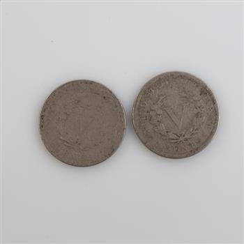 1887 Liberty Head Nickel, 2 Pieces