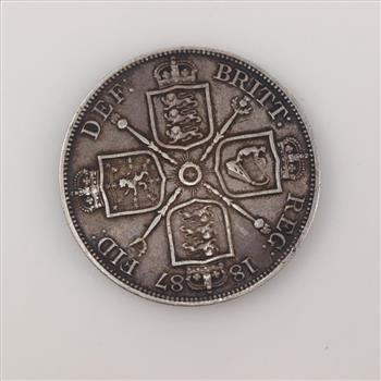 1887 Queen Victoria Silver Double Florim Coin