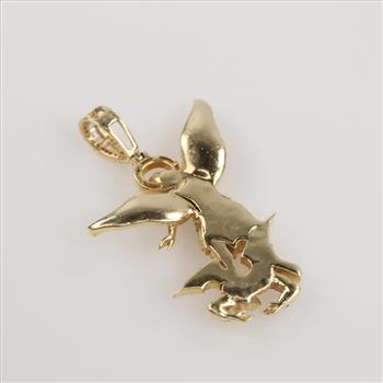 1.88cts TW Diamond 14kt Gold Archangel Pendant-Evaluated By Our Certified Gemologist-AGS/GIA