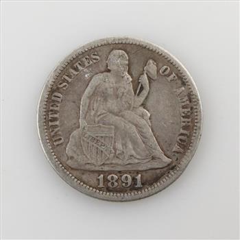 1891 Liberty Seated Silver Dime