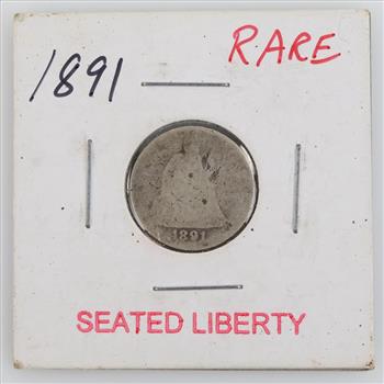 1891 US Liberty Seated Silver Dime