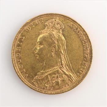 1892 Gold Australian 1 Sovereign - Victoria Jubilee Head