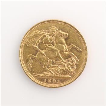 1892 Gold Australian 1 Sovereign - Victoria Jubilee Head