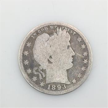 1893 Barber Silver Quarter