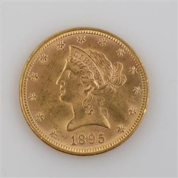 1895 Liberty Eagle Coronet Head Fine Gold $10 Coin