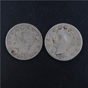 1896 & 1897 Liberty Head Nickel, 2 Pieces