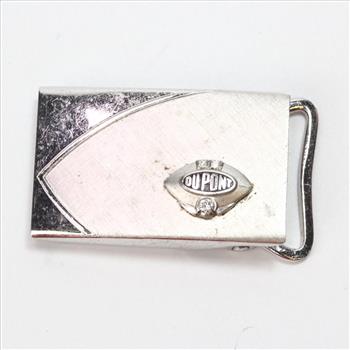18g,12kt GF White Gold Belt Buckle With Diamonds