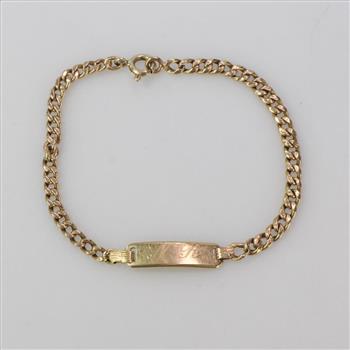 18k Gold Engraved Bracelet 3.1g