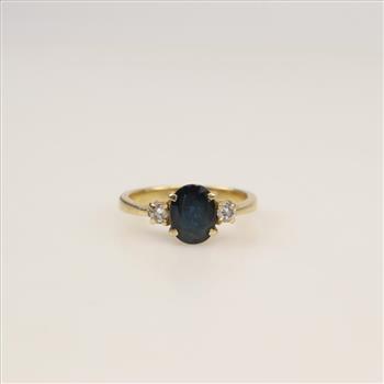18kt Diamond Blue Spinel Ring