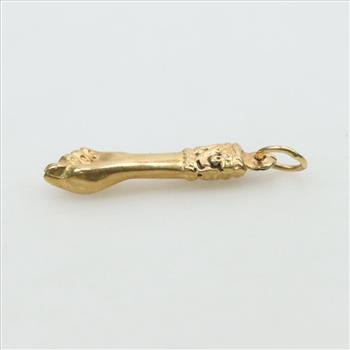 18kt Gold ASL T Hand Sign Pendant