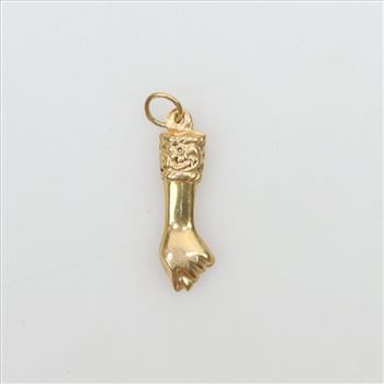 18kt Gold ASL T Hand Sign Pendant