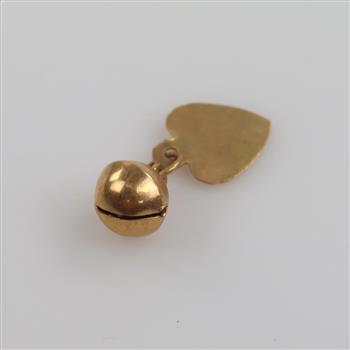 18kt Gold Bell & Heart Piece