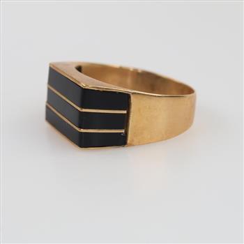 18kt Gold Black Onyx Stone Ring