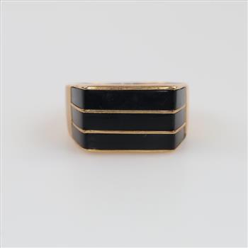 18kt Gold Black Onyx Stone Ring