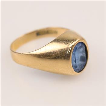 18kt Gold Blue Spinel Ring