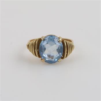 18kt Gold Blue Spinel Stone Ring