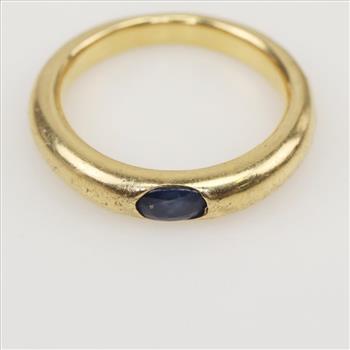 18kt Gold Blue Stone Band
