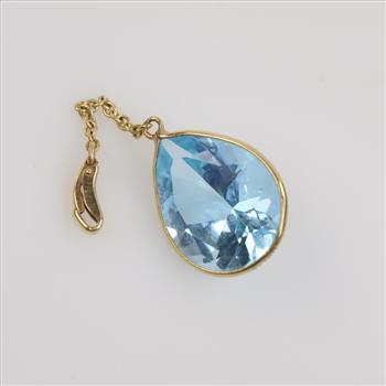 18kt Gold Blue Stone Pendant