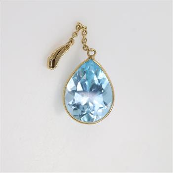 18kt Gold Blue Stone Pendant
