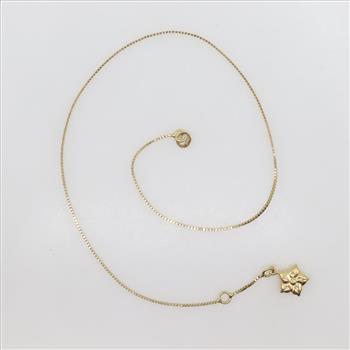 18kt Gold Box Chain Flower Anklet